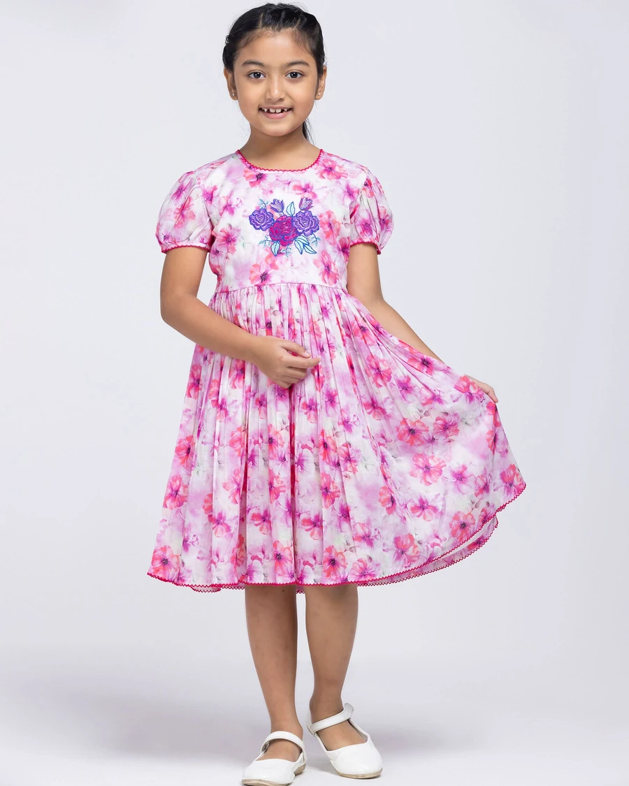 Girls Floral Party Frock